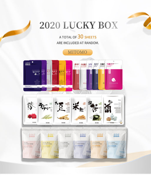 [LBPRHS030] MITOMO HS Lucky Box Skincare Beauty Face Mask Sheet bundles-Made in Japan- Type:12 SKU- 30 pcs