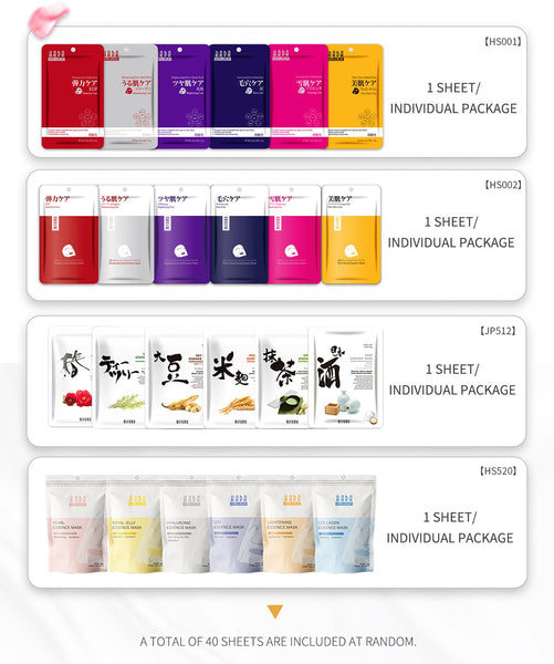 [LBPRHS040] MITOMO HS Individual Magic Box Skincare Beauty Face Mask Sheet bundles-Made in Japan-40 pcs