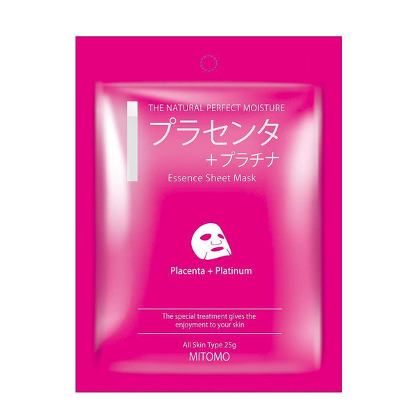 Mitomo Placenta + Platinum Vibrancy Soothing Facial Essence Mask MC001-A-4