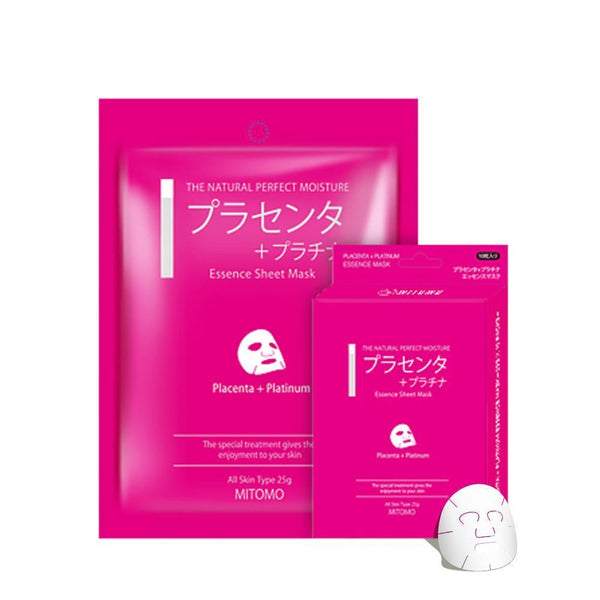 Mitomo Placenta + Platinum Vibrancy Soothing Facial Essence Mask MC001-A-4