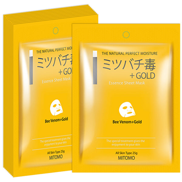 Mitomo Bee venom + Gold Sensitive Skin Cleaning Measures Facial Essence Mask MC001-A-5