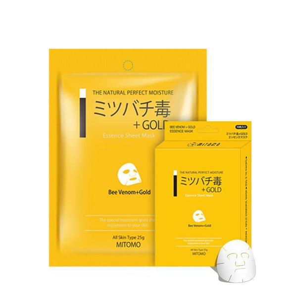 Mitomo Bee venom + Gold Sensitive Skin Cleaning Measures Facial Essence Mask MC001-A-5