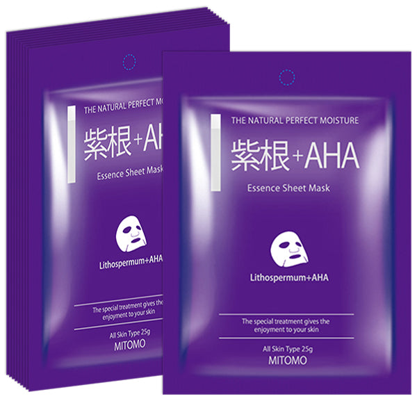 Mitomo Lithospermum + AHA Pore Control Facial Essence Mask MC001-A-2