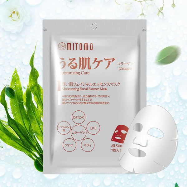 Mitomo Japan Collagen Moisturizing Care Facial Essence Mask 7 PCS/Pack MT101-C-1