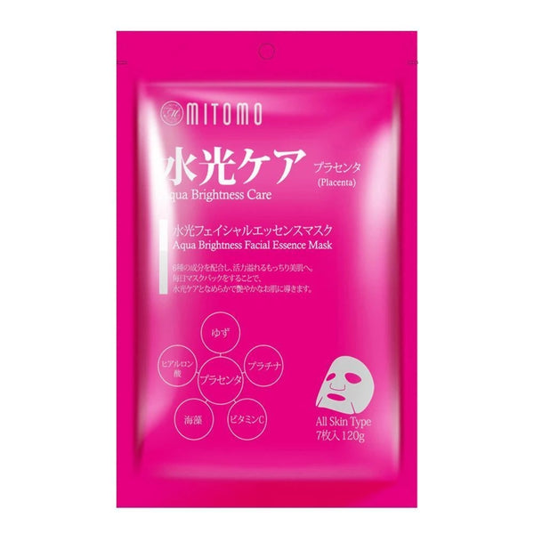 Mitomo Japan Placenta Snowing Care Facial Essence Mask 7 PCS/Pack MT101-C-4