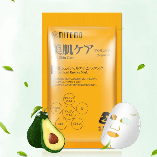 Mitomo Japan Argan Oil Pure Care Facial Essence Mask 36 PCS/Pack MT101-E-5