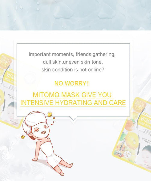 MITOMO Natural Vitamin Brightening Facial Essence Mask MT512-A-4