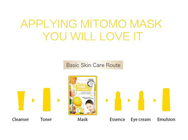 MITOMO Natural Vitamin Brightening Facial Essence Mask MT512-A-4