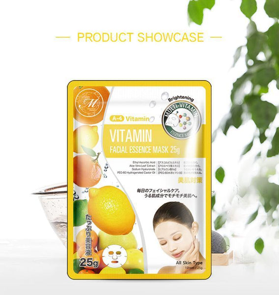 MITOMO Natural Vitamin Brightening Facial Essence Mask MT512-A-4
