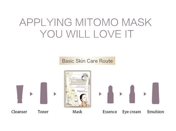 MITOMO Natural Pearl Brightening Facial Essence Mask MT512-B-1