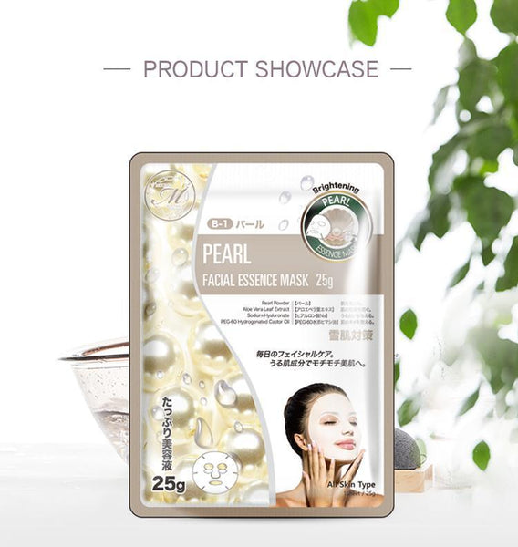 MITOMO Natural Pearl Brightening Facial Essence Mask MT512-B-1