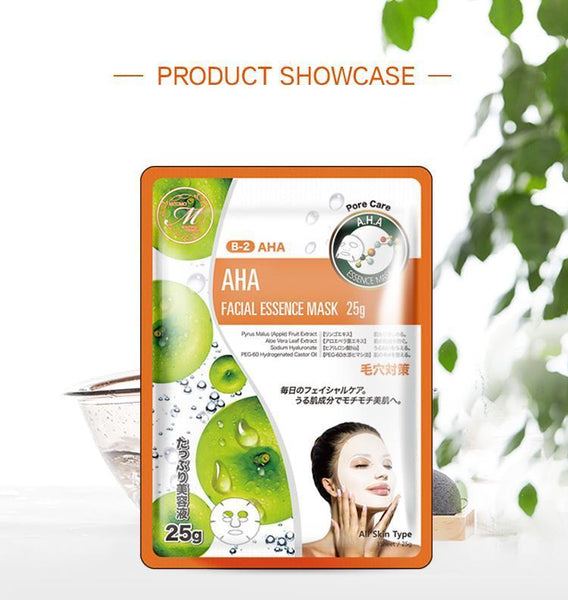 MITOMO Natural AHA Pore Care Facial Essence Mask MT512-B-2