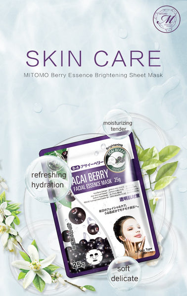 MITOMO Natural Acai Berry Brightening Facial Essence Mask MT512-B-4
