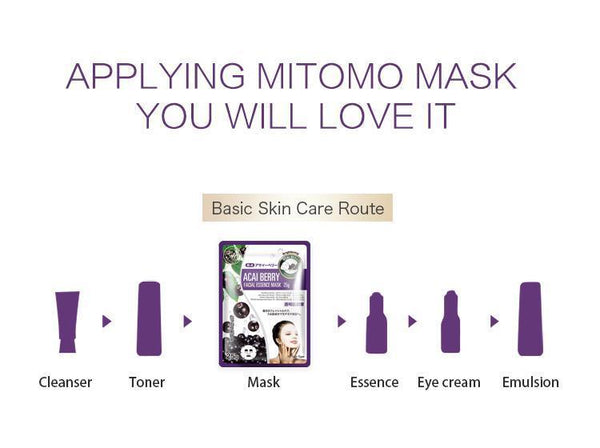 MITOMO Natural Acai Berry Brightening Facial Essence Mask MT512-B-4