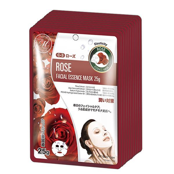 MITOMO Natural Rose Soothing Facial Essence Mask MT512-C-3