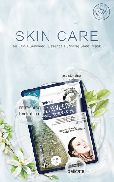 MITOMO Natural Seaweed Purifying Facial Essence Mask MT512-C-5