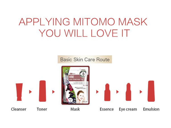 MITOMO Natural Wine Aging Care Facial Essence Mask MT512-D-7