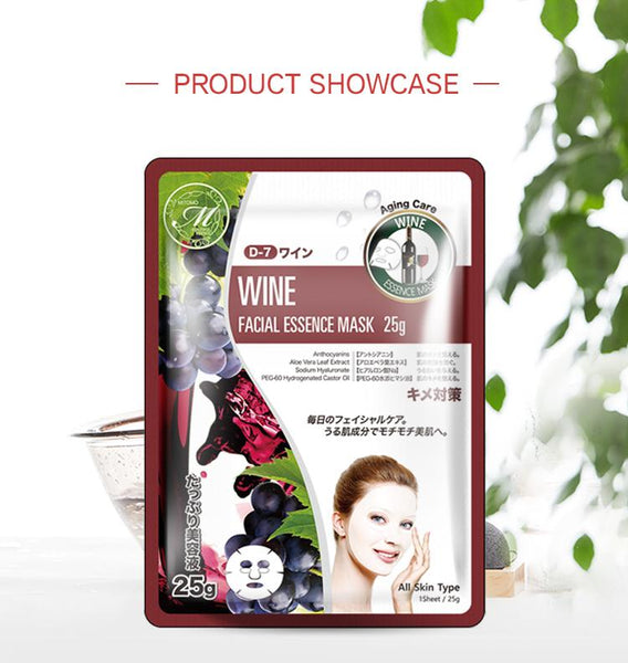 MITOMO Natural Wine Aging Care Facial Essence Mask MT512-D-7