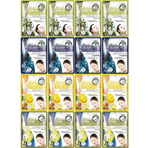 Mitomo Facial Anti-Aging Skincare Beauty Face Mask Sheet bundles: 4 types – 16 packs - Mitomo America
