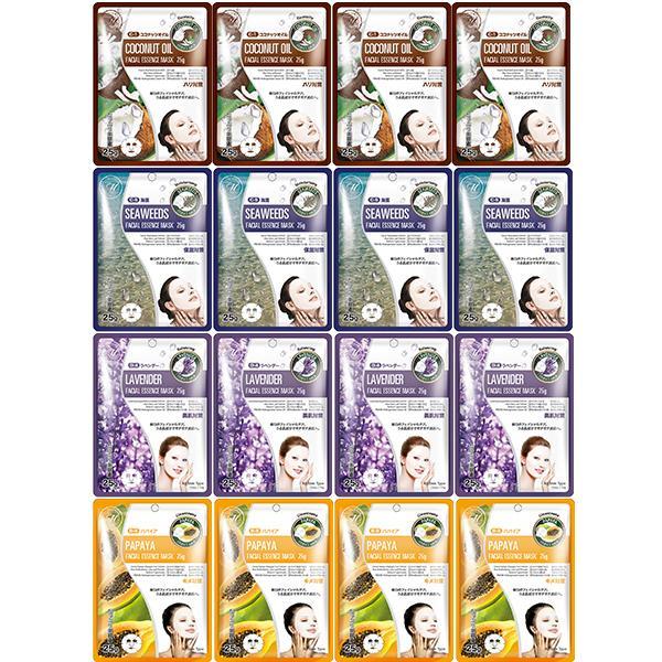 Mitomo Facial Hydration Skincare Beauty Face Mask Sheet bundles: 4 types – 16 packs - Mitomo America