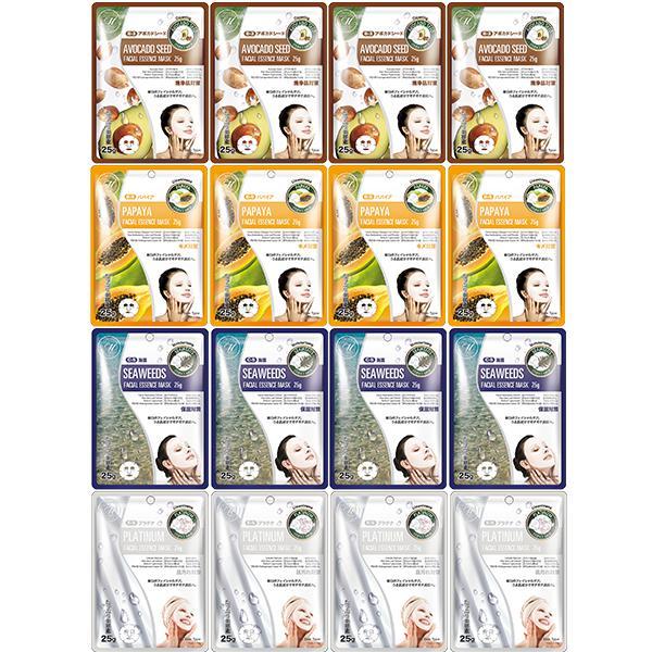 Mitomo Facial Cleansing Skincare Beauty Face Mask Sheet bundles: 4 types – 16 packs - Mitomo America