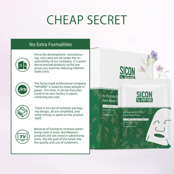 NEW! Popular in JAPAN 5x Peptide SICON Face Facial Mask Pack [SI001-C-027]