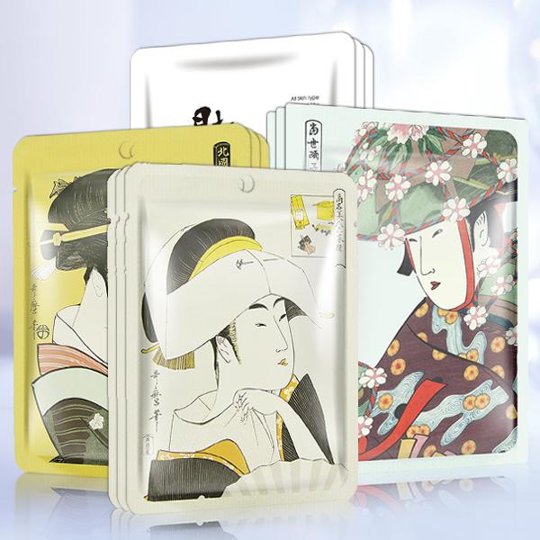 [TKJP00512-01-012]MITOMO Type A [JP UKIYOE trial set 12 sheets] Beautiful skin face mask - Made in Japan - Reward yourself, moisturize your skin.