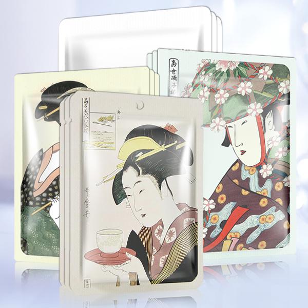 [TKJP00512-06-012]MITOMO Type F [JP UKIYOE trial set 12 sheets] Beautiful skin face mask - Made in Japan - Reward yourself, moisturize your skin.
