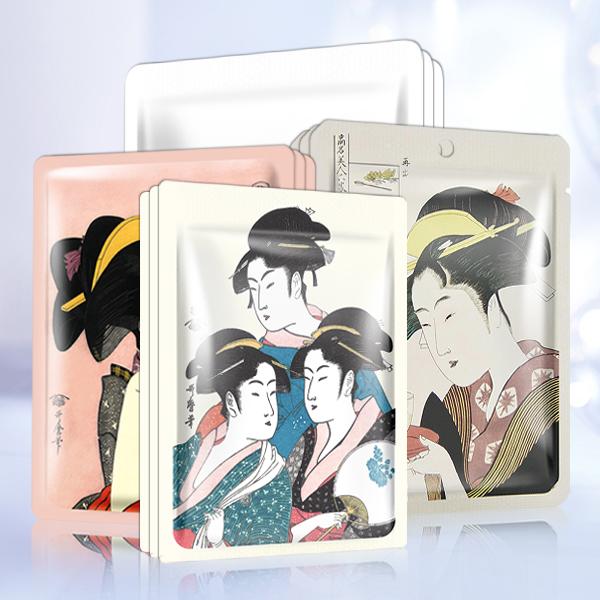 [TKJP00512-07-012]MITOMO Type G [JP UKIYOE trial set 12 sheets] Beautiful skin face mask - Made in Japan - Reward yourself, moisturize your skin.