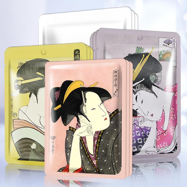 [TKJP00512-08-012]MITOMO Type H [JP UKIYOE trial set 12 sheets] Beautiful skin face mask - Made in Japan - Reward yourself, moisturize your skin.