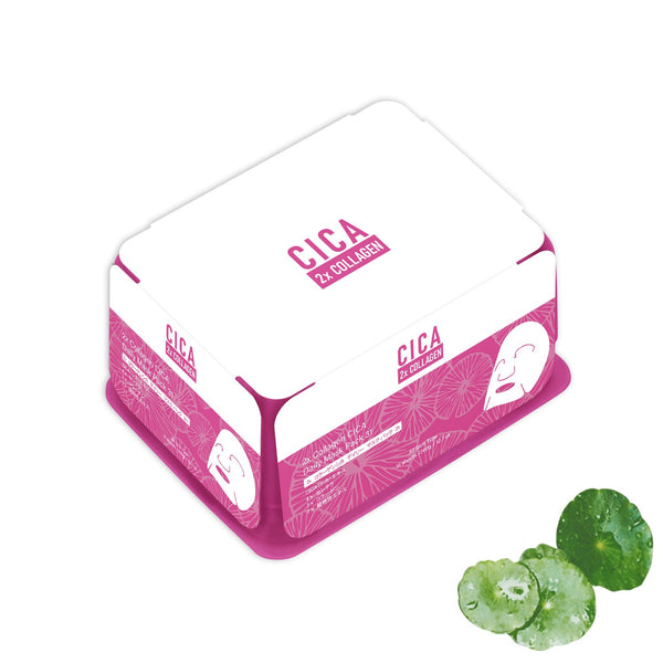 NEW! Popular in JAPAN 2x Collagen + CICA Daily Facial Mask Pack (31 sheets) [CC001-A-360]
