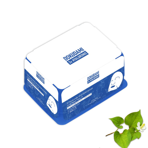 NEW! Popular in JAPAN 3x Hyaluronic Acid + DOKUDAMI Daily Facial Mask Pack (31 sheets) [DD001-B-360]