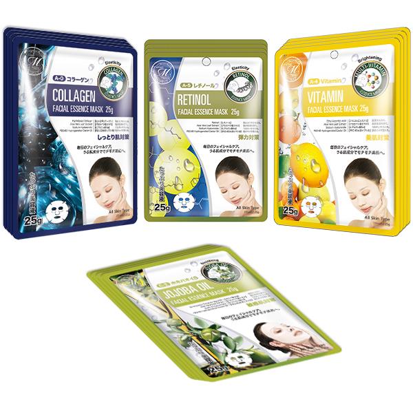 [TKMT00562-01-016]Mitomo Facial Anti-Aging Skincare Beauty Face Mask Sheet bundles: 4 types – 16 packs