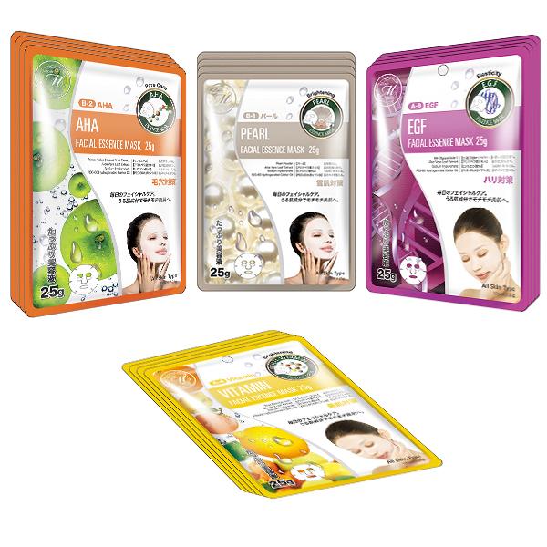 [TKMT00562-02-016]Mitomo Facial Brightening Skincare Beauty Face Mask Sheet bundles: 4 types – 16 packs