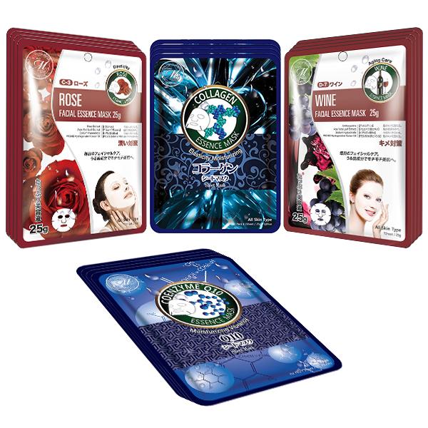 [TKMT00562-04-016]Mitomo Facial Moisturizing Skincare Beauty Face Mask Sheet bundles: 4 types – 16 packs