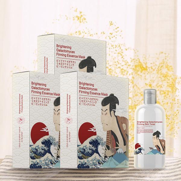 [TKJP00007-B-1]MITOMO Spring Brightening Face Mask Packs and toner Gift Set (3 Boxes - 18 pcs Face Mask Sheets & 1  Toner  Bottle) - Made in Japan - Share with Love